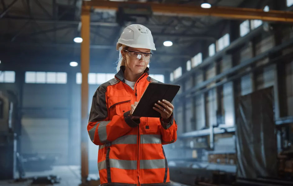 Woman in Warehouse